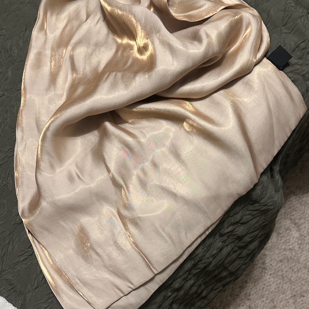 Elegant Gold Satin Scarf